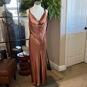 *BRAND NEW* Elegant Copper Satin Slip Dress